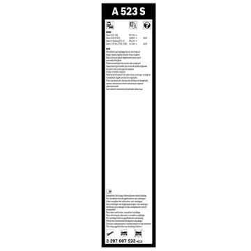 BMW 5 Serisi F10 Silecek Takımı Bosch Aerotwin 2010-2016 A523S
